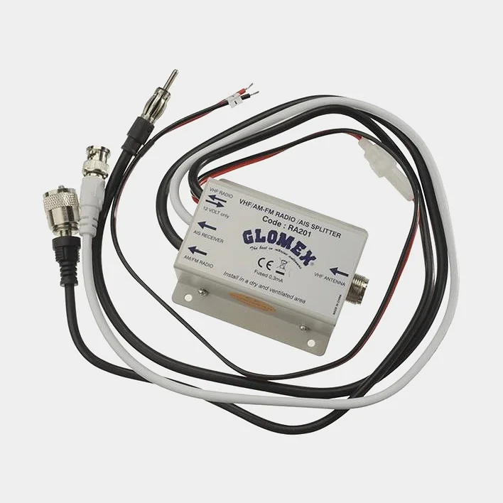 Antenna splitter Glomex RA201, VHF antenna for VHF / AM-FM / AIS, 12 V