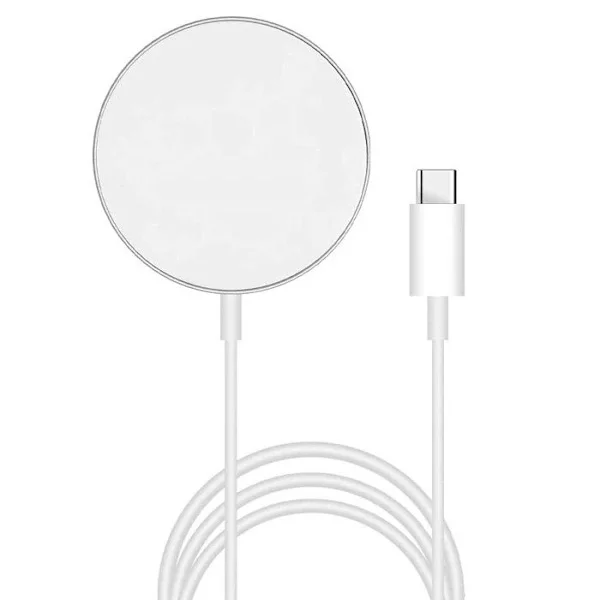 Induktionsladdare kompatibel med MagSafe för iPhone 17 / iPhone 17 AIR / iPhone 17 PRO / iPhone 17 PRO MAX - Phonillico Vit