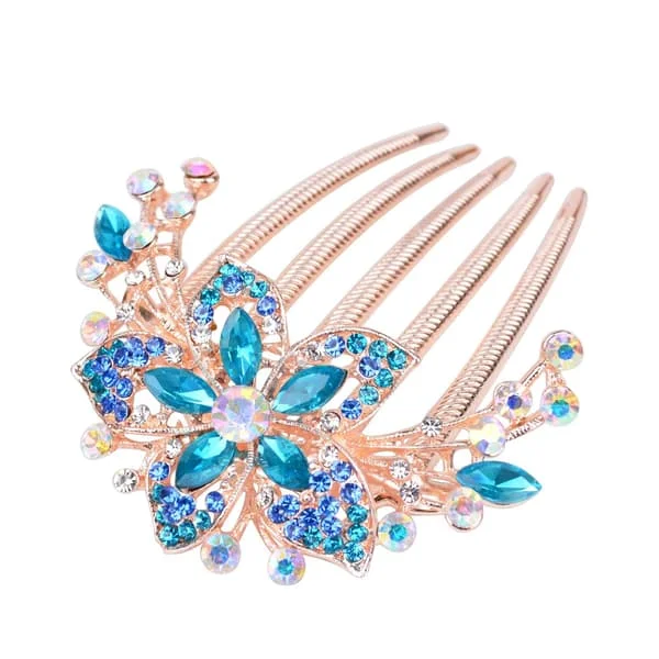 Sanku Wenhua Rhinestone Hårkam Tilbehør, Perfekt Morsdagsgave, Bursdagsgave, Delikat Blomsterdesign