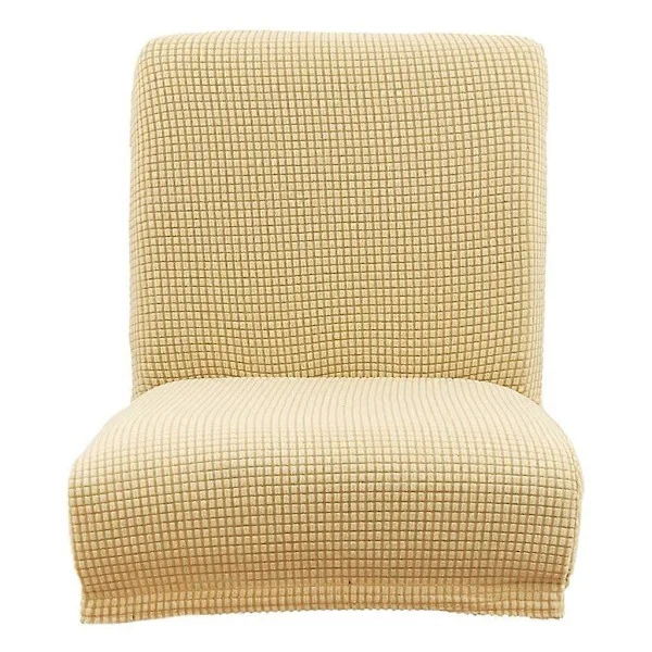 Jacquard Stretch Låg Rygg Stretch Jacquard Avtagbara Tvättbara Korta Matsalsstolsöverdrag Sitsöverdrag för Hotell, Matsal, Ceremoni