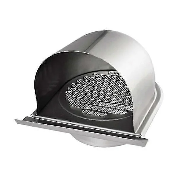 100mm Ventilgitter i rustfritt stål, U-ventilgitter med insektnett, Ventilgitter med 45 lameller