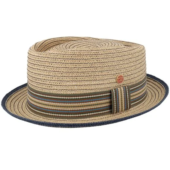 Mayser - Beige straw Hut - Andy Paper Braid Brown Straw Hat @ Hatstore