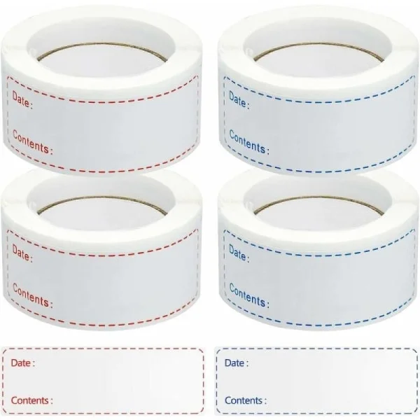 500 selvklæbende etiketter fryseetiketter syltetøjsglas etiketter 2,5x7,5 cm til fryserprinter til køkken, kontor, syltetøjsglas