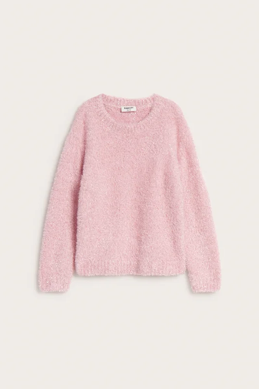 Kappahl | Sweter z dzianiny, z brokatem Jasnoróżowy 86/92 | Dziecko
