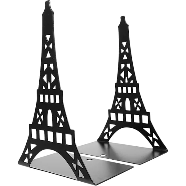 2-osainen Eiffel-tornin kirjateline Metallinen kirjatuki Tornin muoto Hylly Pöytäkoriste Järjestäjä kirjoille Elokuvat Videopelit 21 x 14 x 9cm