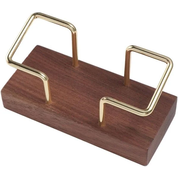 Bordsorganisatör för visitkort i trä, tillbehör för konferensbord 11x5cm mörkbrun