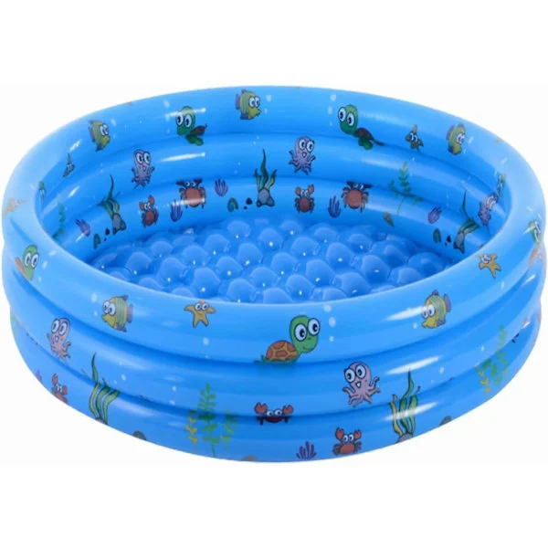 Pool Uppblåsbar Pool 3 Ringar Plaskdamm Uppblåsbar Pool Inomhus & Utomhus Små Plaskdammar 130cm