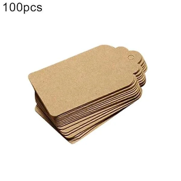 100 st Kraftpapper Hängande Etiketter 5x3cm DIY Bröllopsfest Present Dekoration Kraftpapper Färg Kraftpapper Färg Kraft Paper Färg