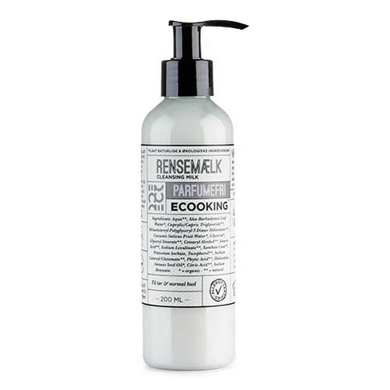 Spar 20% • Køb 2, ECOOKING Rensemælk Parfumefri 200 ml, Hudpleje, Renseprodukter, Rens & Vask