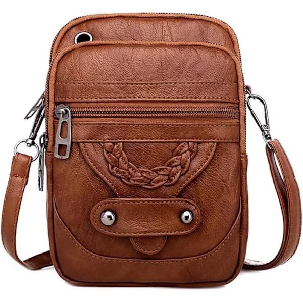 Women's Crossbody Phone Bag, Small Soft Leather Bag Shoulder Bag Ladies Multifunctional Pouch Bag Mini Messenger Bag