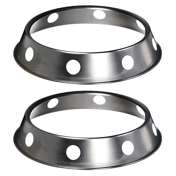 2 stk rustfritt stål wokring, rund bunn wokstativ 10,43x11,8 tommer universell tommestørrelse for gasskomfyr stekepanner stekepanner