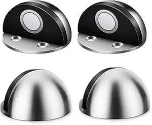Dörrstopp Magnetiskt Dörrstopp Rostfritt Stål Dörrstopp med Monteringsskruvar och 3M Lim för att Skydda Dörr och Vägg Sovrum Vardagsrum Kök