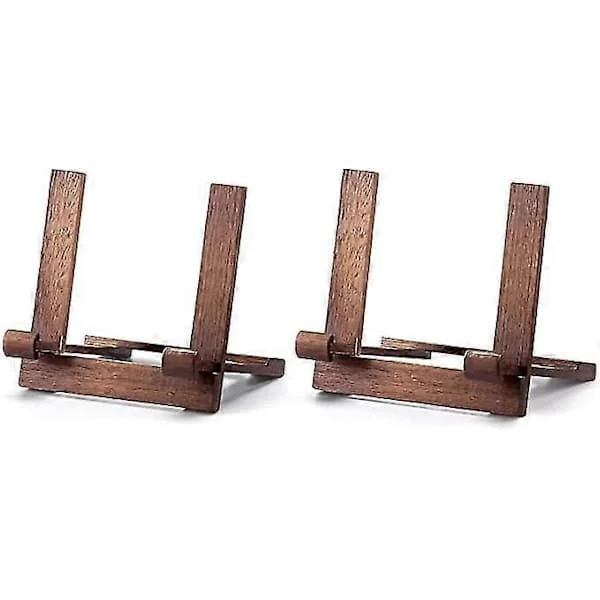 2-pack Wood Shelf Display Stand Easel Photo Frame Stand For Card Picture Photo Decoration