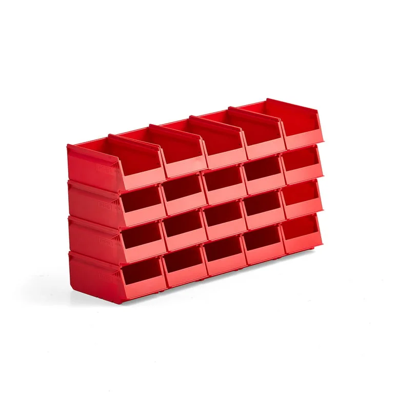 Plockback AJ 9000, serie -75, 170x105x75 mm, 20-pack, röd