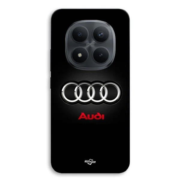 Puhelimen kuori - MANIACASE - Xiaomi Redmi Note 15 Pro 5G - Silikoni TPU - Audi-logo harmaa ja punainen - Musta