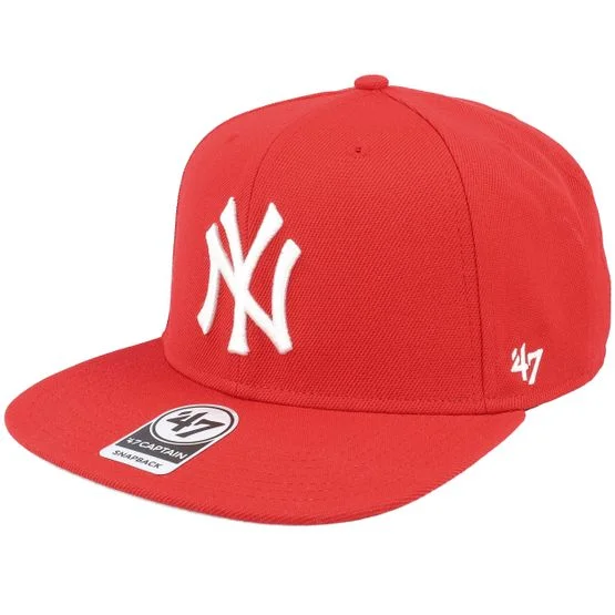 47 Brand - MLB Rot snapback Cap - New York Yankees No Shot Captain Red Snapback @ Hatstore