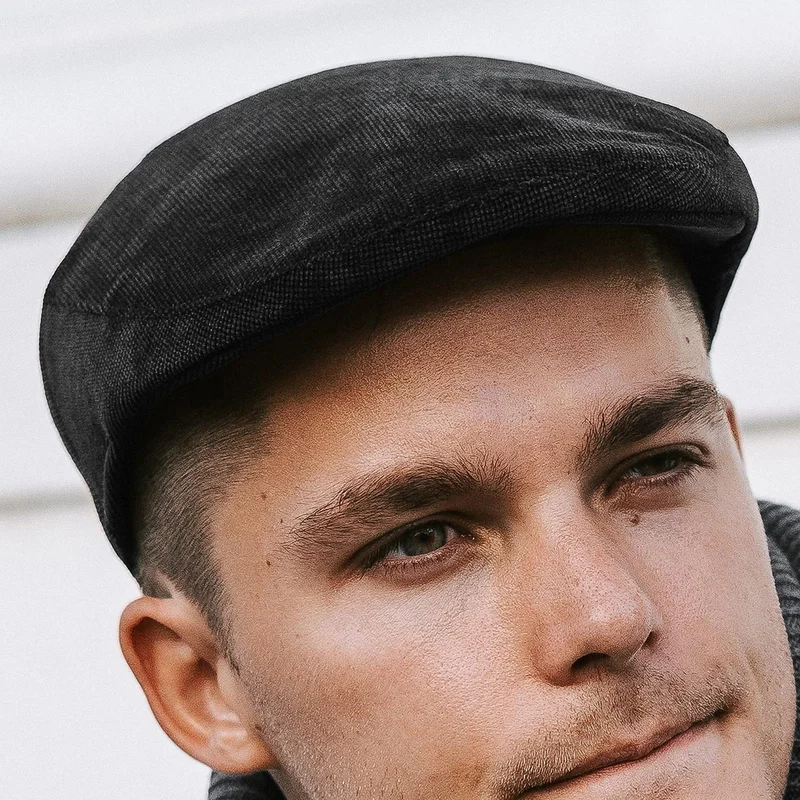Gorra plana negro Fido Rodolfo para hombres - Boinas para hombre
