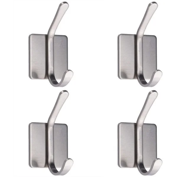 Handdukskrok, självhäftande krokar Badrum, självhäftande klädkrokar, 4-pack