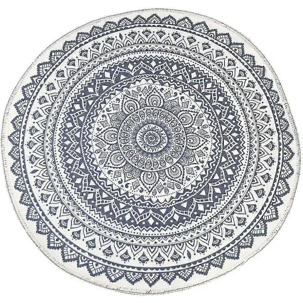 GETIT Teppe Rundt Teppe Trykt Teppe Vevd Tyndt Teppe Boho Stil Rundt Teppe Kompatibel med Stue Soverom Teppe