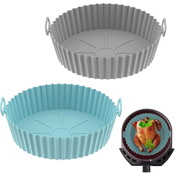 Airfryer-vuoka, 2 osaa silikoninen Airfryer-vuoka, silikoniset Airfryer-tarvikkeet Airfryer-kori tarvikkeet