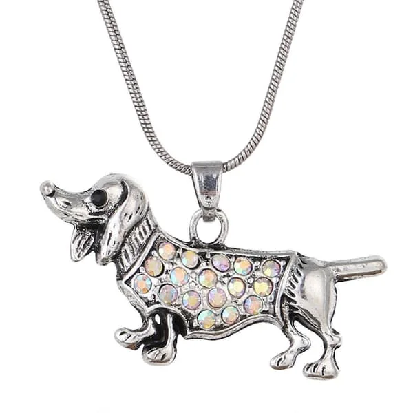 Bling Smykker BFF Bedste Ven Gravhund Hvalp Kæledyr Hotdog Vedhæng Halskæde til Kvinder til Teenager Gravhund Kæledyrselsker Gave[TT]