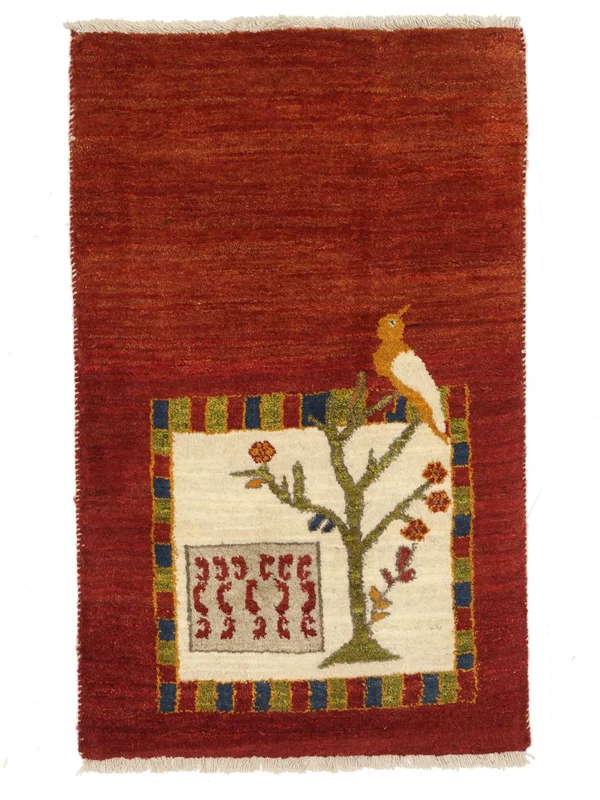60X92 Tapis Gabbeh Moderne Rouge Foncé/Orange (Laine, ) Carpetvista