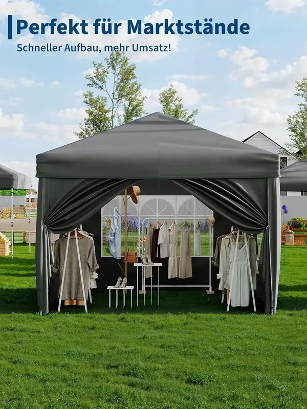 AliExpress - 3x3 m Faltbarer Pavillon Wasserdicht 3-Wege-Höhenverstellung UV-Schutz 50+ Pavillon Faltbares Zelt mit Tragetasche für den Garten