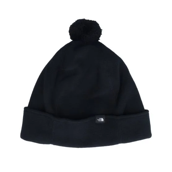 The North Face - Kids Glacier Beanie Black Pom Pom Black Beanie - @ Hatstore