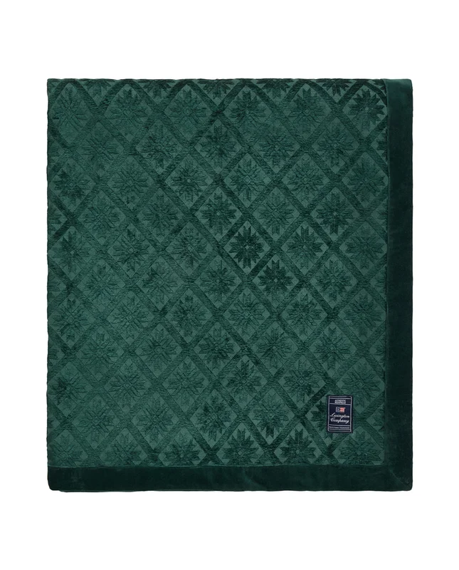 Lexington Jacquard överkast i viskos/bomull, grön
