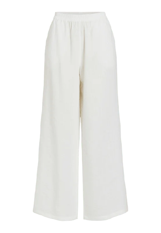 Vila Vicarlota High Waste Wide Pant Byxor Dam Vit 38