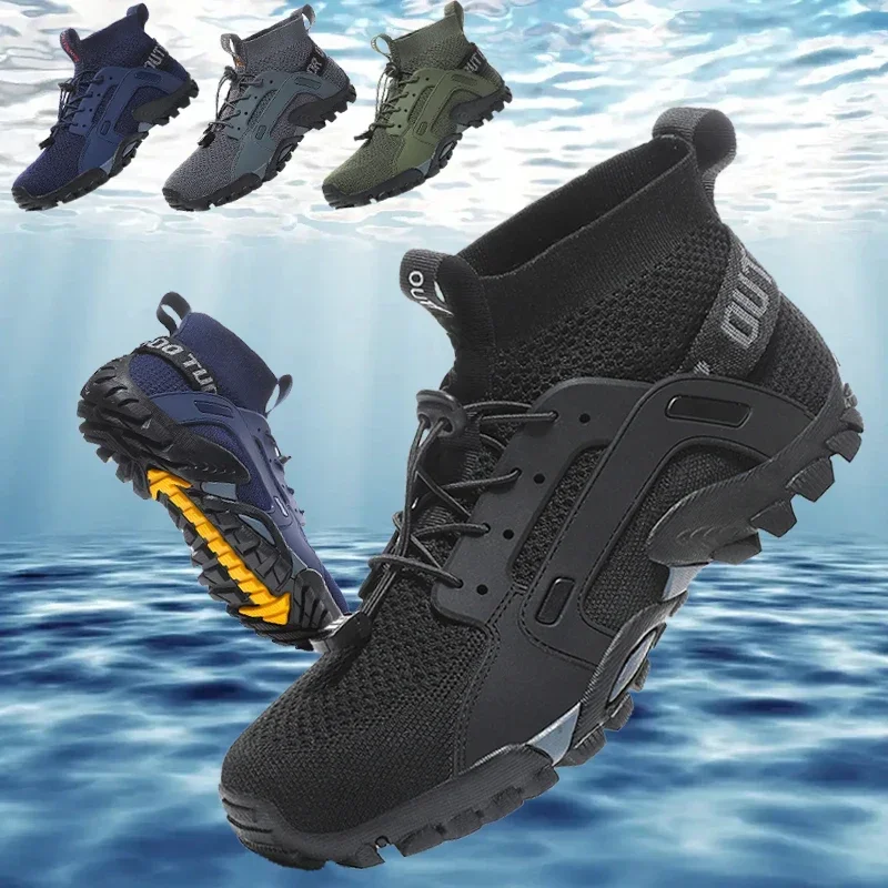 AliExpress - Aqua-Schuhe für Herren, 2023, schnell trocknend, rutschfest, Bergwandern, Schwimmen, Wasserschuhe, weiche Herren-Freizeit-Turnschuhe, 