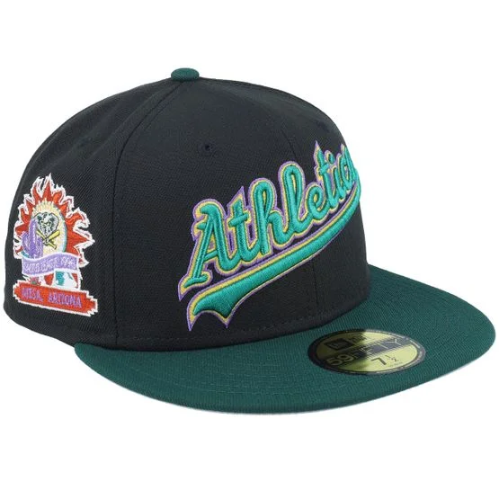 New Era - MLB Svart fitted Caps - Oakland Athletics Retro Spring Training Black/Green Fitted @ Hatstore