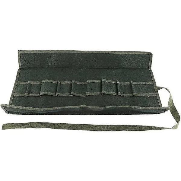 Canvas Garden Tool Roll Bag Bonsai Tool Roll Förvaringsväska Bärbar Multifunktionell Verktygspaket Rullväska med 10 Fack för Trädgårdsskötsel