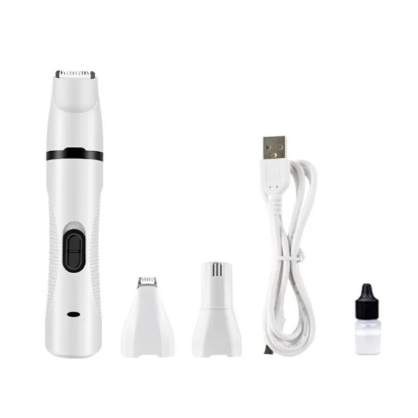 3-in-1 Multifunctional Electric Dog Nail Clipper Kit, Rechargeable Portable Low Noise Pet Nail Clipper, Painless Paws, Grooming, Trimming for Small, M