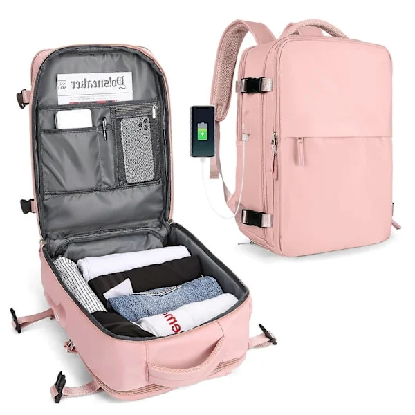 Kabinbagasje 45x30x16 Undersete Ryggsekk for fly Håndbagasje Undersete Bæreveske Ryggsekk Laptop Bag Kvinner Reise Ryggsekk med Sko-rom,C