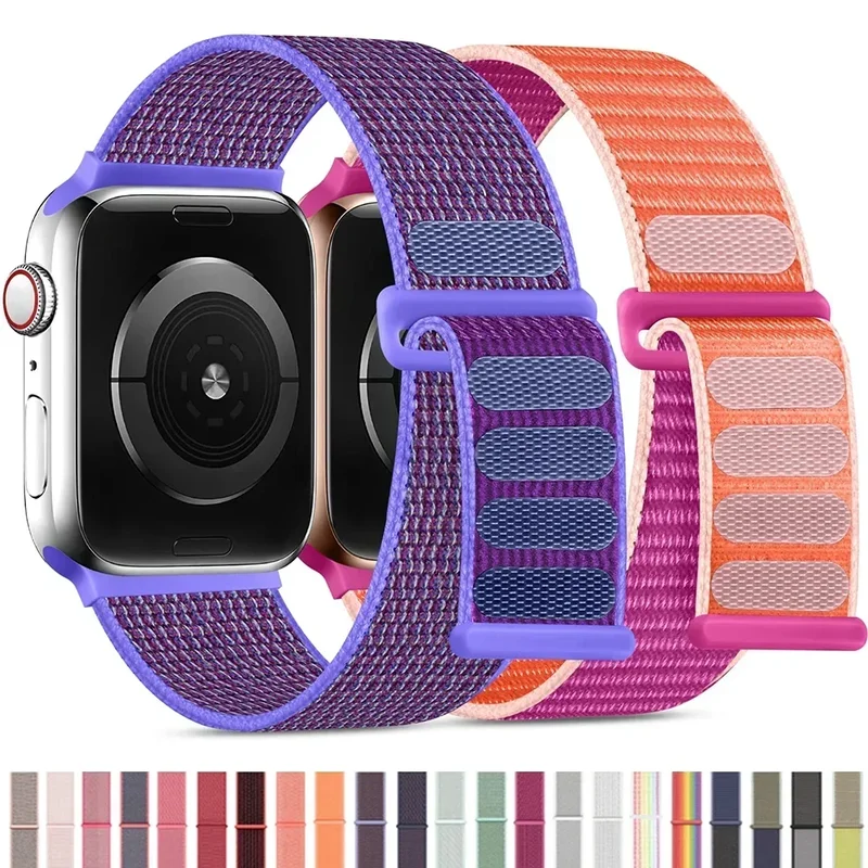 AliExpress - Nylon-Schlaufenarmband für Apple Watch-Armbänder 49 mm Ultra2 44 mm 40 mm 45 mm 41 mm 46–42 mm Armband für iWatch-Armband Serie 9 8 SE 7 