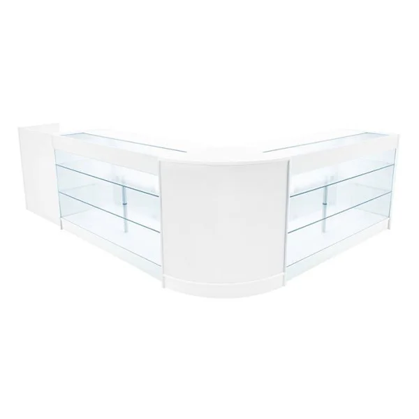 Låsebar Salgsdisk MDF Hvid med LED Sæt Aries K1500 CM60 TB60