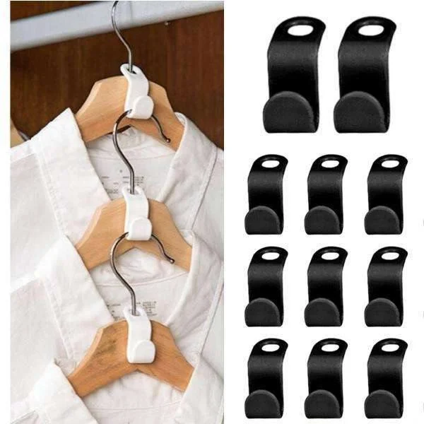 100-pack Clothes Hangers - Hook for Hanger - Save Space in Wardrobe Black[TT]