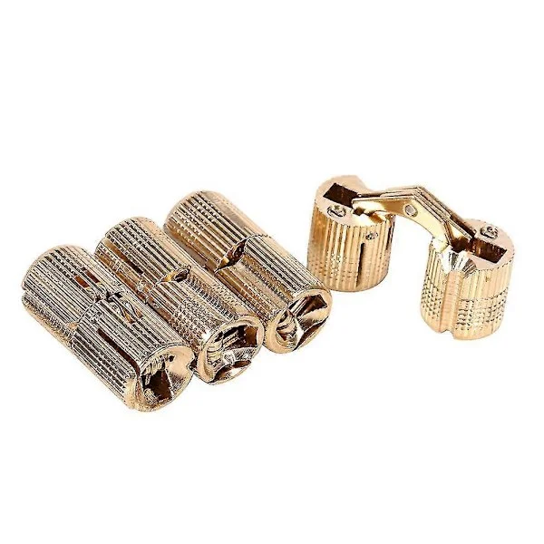 4st Koppar Skåpdörr Dold Cylindergångjärn För Bänkskivor DIY Projekt 10mm STORLEK