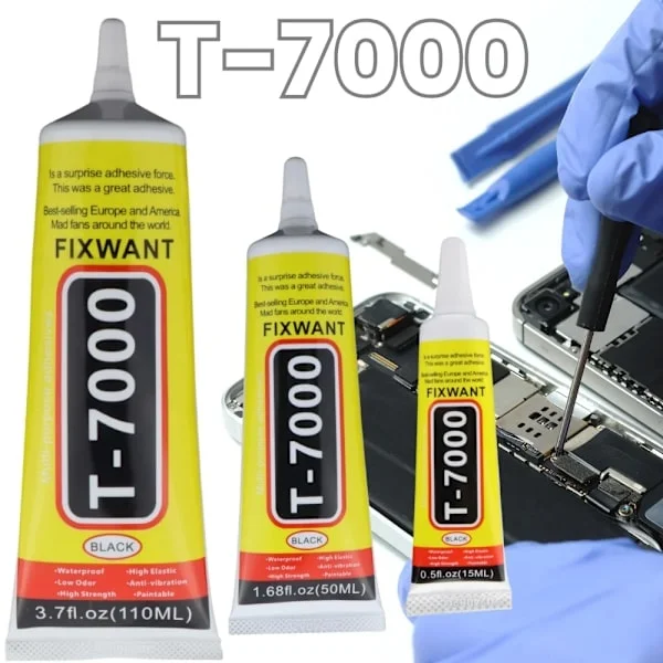 T7000 Svart Mjukt Lim T-7000 Dator Mobiltelefon Pekskärm Reparation Ram Antivibrations Universallim 15/50/110ML 110ML 1ST