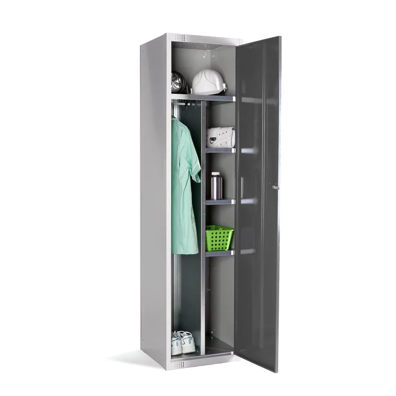 Combination storage locker, 1800x450x450 mm, dark grey