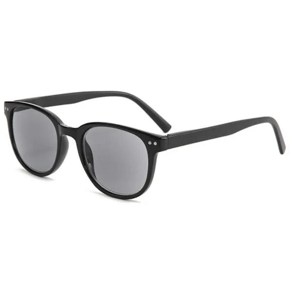Runde solbriller med styrke – lesebriller med solbeskyttelse [Velg styrke] 300