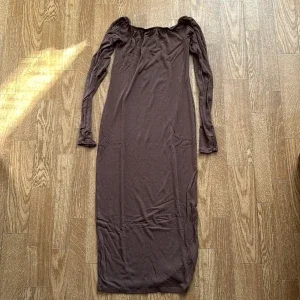 Brown off shoulder dress