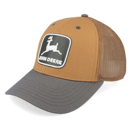 John Deere - Brun trucker Keps - Vintage Raised Embroidery Black/Brown @ Hatstore