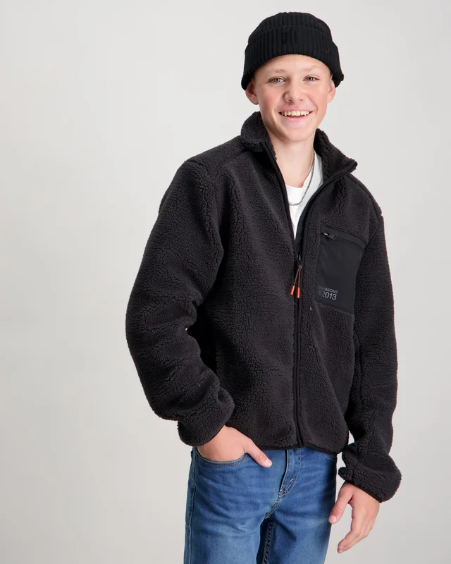 ONLY & SONS JUNIOR OSJDALLAS SHERPA JACKET Sort Jakker Dreng - Kids Brand Store