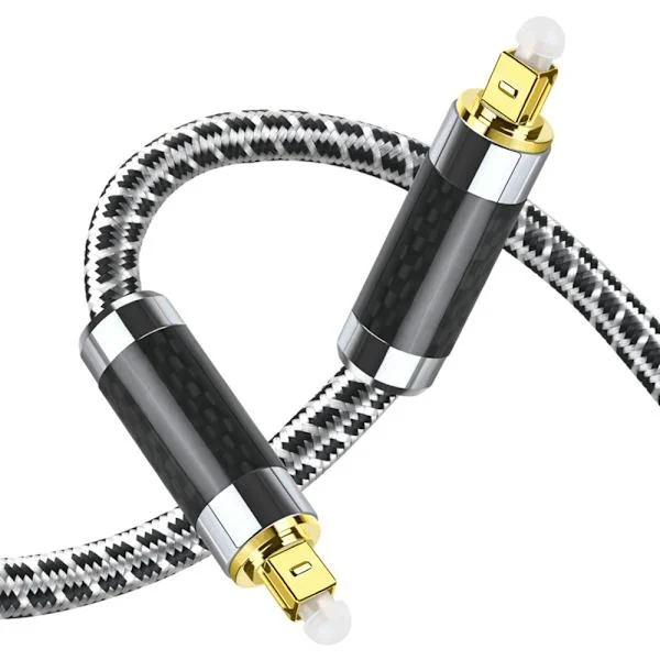 Optisk kabel 3m digital lydkabel Toslink - digital lydkabel for stereoanlegg, hjemmekino, lydplanke, TV, Xbox, PS