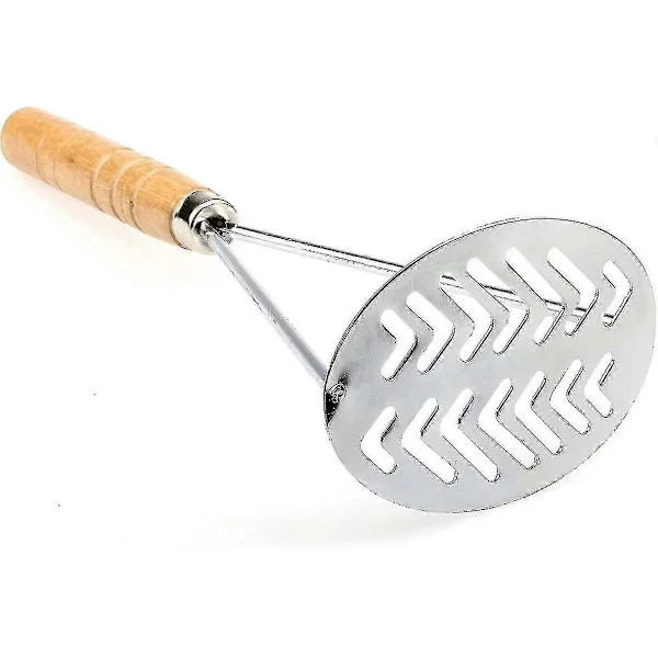 Kartoffelmoser med træhåndtag, kartoffelmoser i metal, kartoffelmoser i rustfrit stål, sød kartoffelmoser[hy]-yvan[TT]