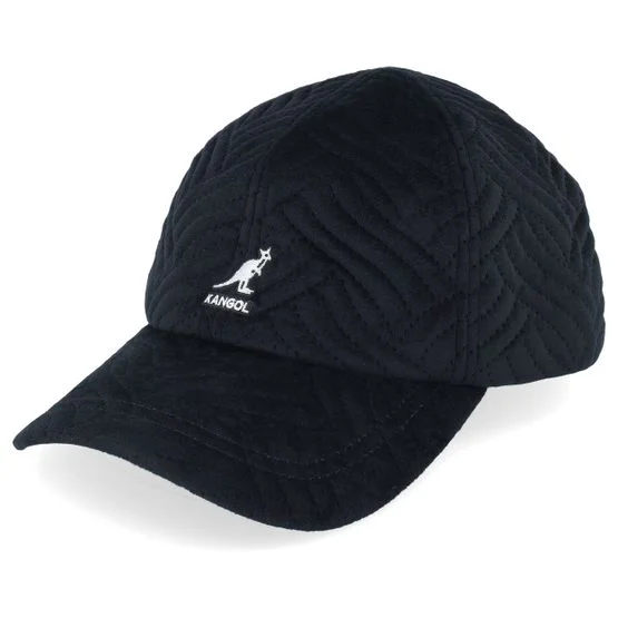 Kangol - Svart Caps - Kg Plush Wave Puff Bb Black Dad Cap @ Hatstore