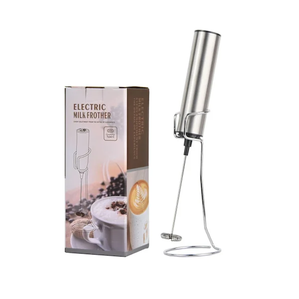 Oppladbar kaffeskummer elektrisk husholdnings eggmikser melkehette visping melkeskummer håndholdt mini melkeskummer