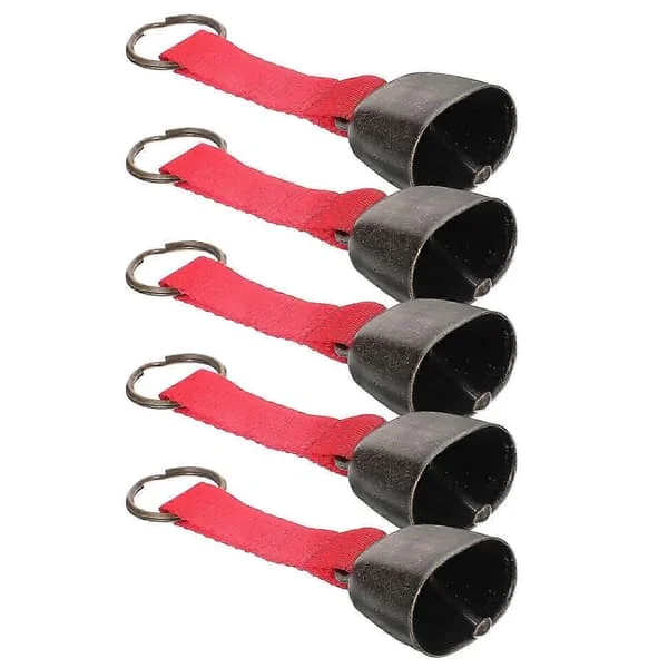 Björnbjällror för vandring och camping, anti-förlorad ljudmakare med säker rem, utomhussäkerhetsutrustning för backpacking och hundpromenader (5-pack)